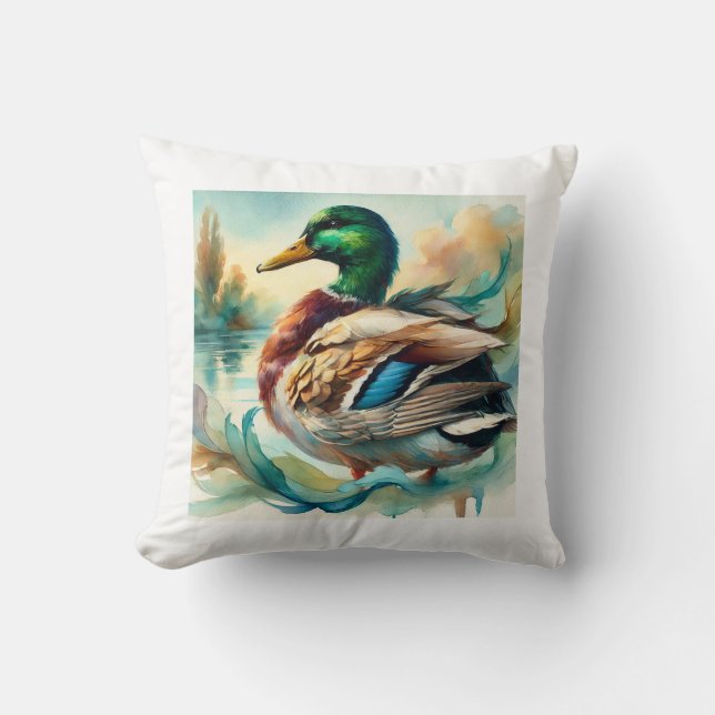 Almofada Mallard Duck 241024AREF138 - Watercolor (Frente)