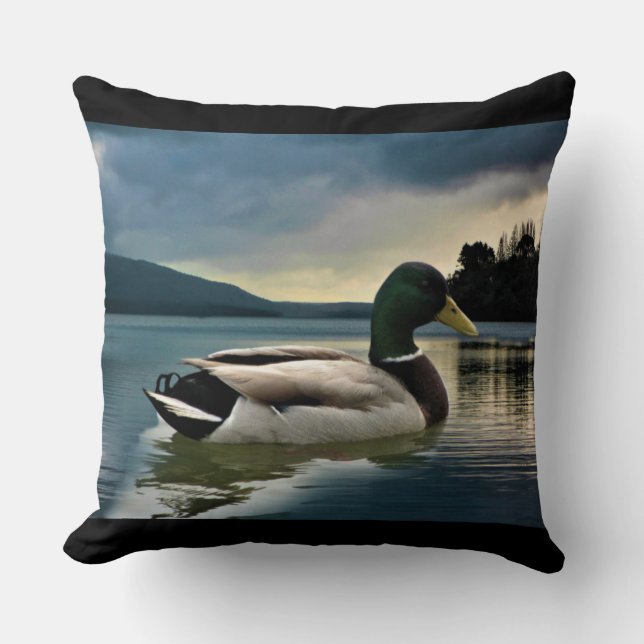 Almofada Mallard Duck No Travesseiro decorativo Do Lago (Frente)