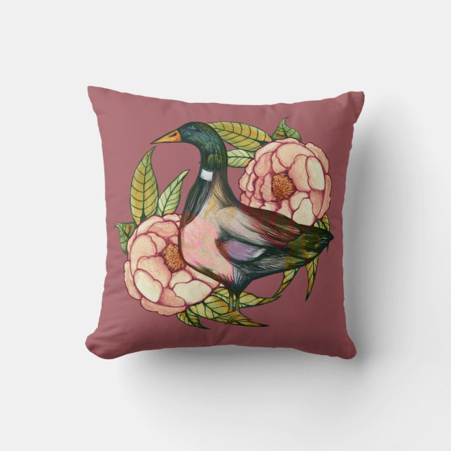 Almofada Mallard Duck Peony Nature Lovers (Frente)