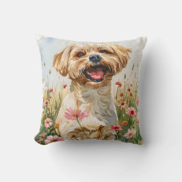 Almofada Maltese Watercolor Throw Pillow