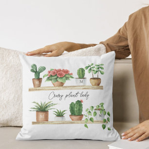 Almofada Maluca de Plantas Plantas Engraçadas, Aquarelas