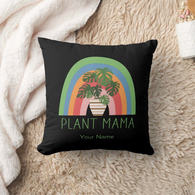 Almofada Mama das Plantas Jardim Boho Arco-Íris Folhas de M (Cobertor)