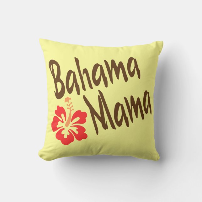 Almofada Mama de Bahama com hibiscus (Frente)