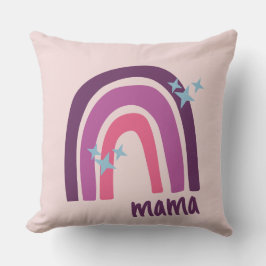 Almofada Mama personalizada boêmica rosa-púrpura do arco-ír
