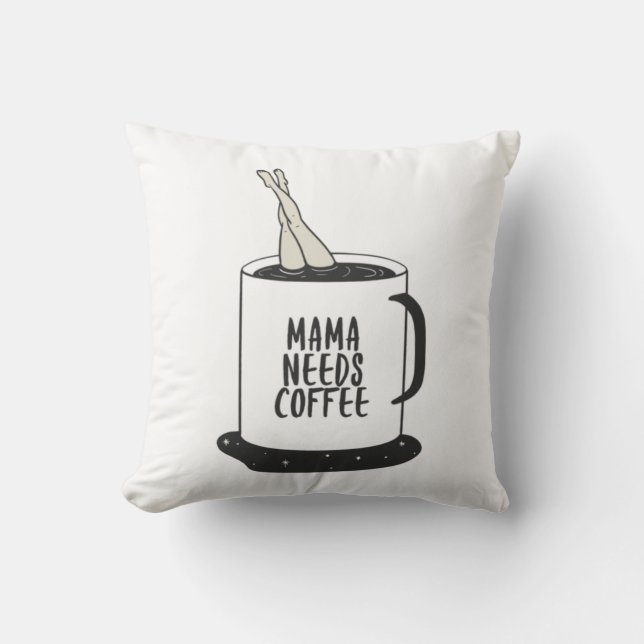 Almofada Mama Precisa de Café  (Frente)