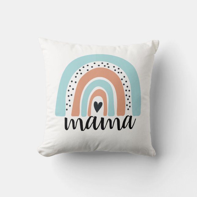 Almofada Mama Rainbow Blue Peach (Frente)