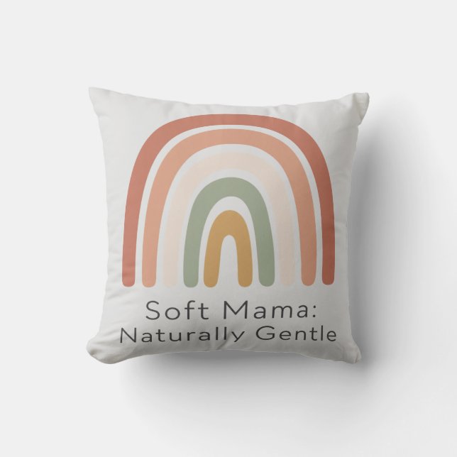 Almofada Mama Soft Gentil Boho Arco-íris Estético (Frente)