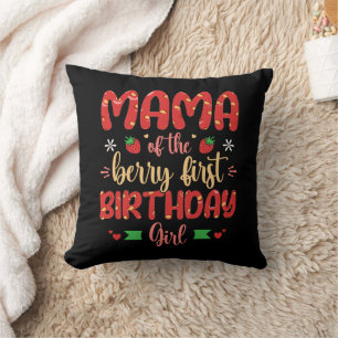 Almofada Mamãe Da Primeira Rapariga De Aniversário, Mãe Eng