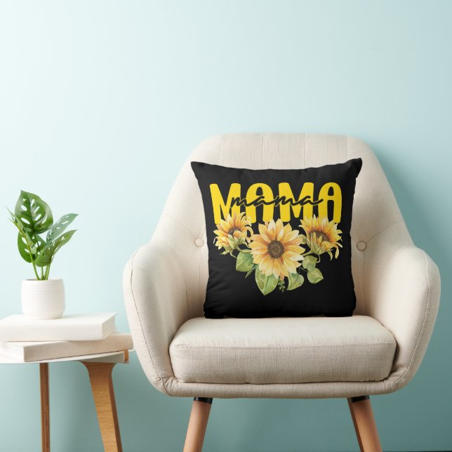 Almofada Mamãe Sunflower Sunshine - Design Floral alegre (Cadeira)