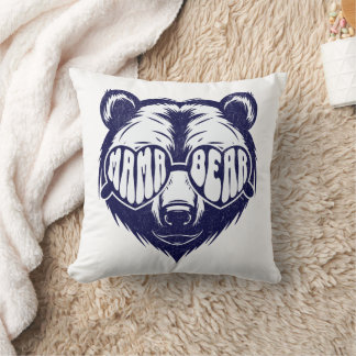 Almofada Mamãe Urso Legal Usando Óculos de Sol Azul Marinho
