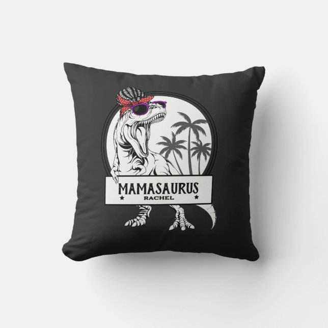Almofada Mamasaurus Mãe T rex Dino Engraçado Nome Personali (Frente)