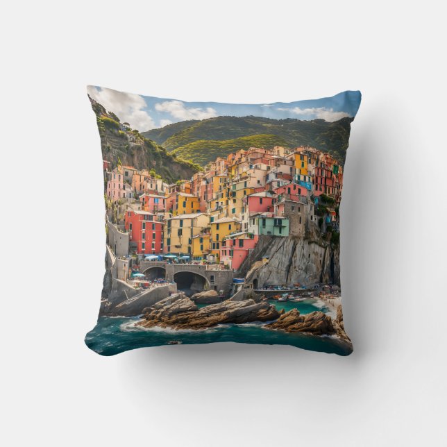 Almofada Manarola Cinque Terre Liguria Itália Costa Europei (Frente)