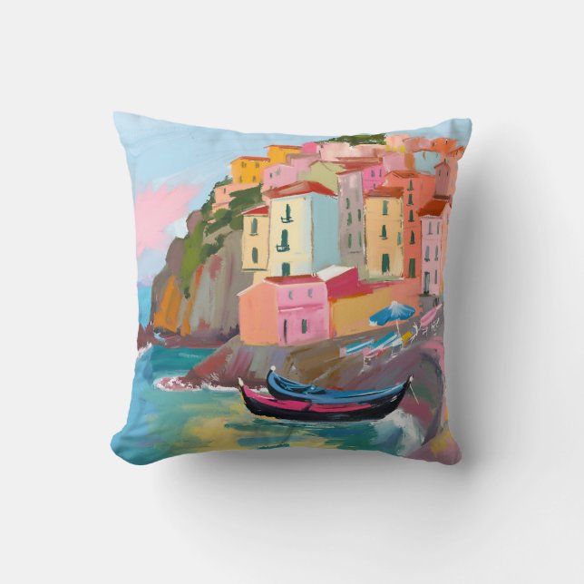 Almofada Manarola Cinque Terre Liguria Itália Europa (Frente)