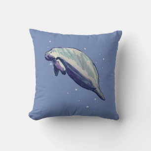 Almofada Manatee Florida Tropical Travesseiro decorativo