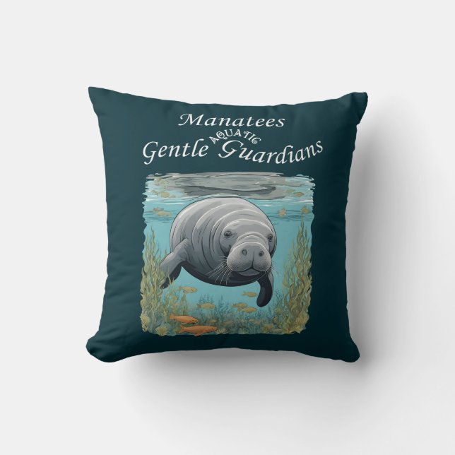 Almofada Manatees Gentle Aquatic Guardians (Frente)