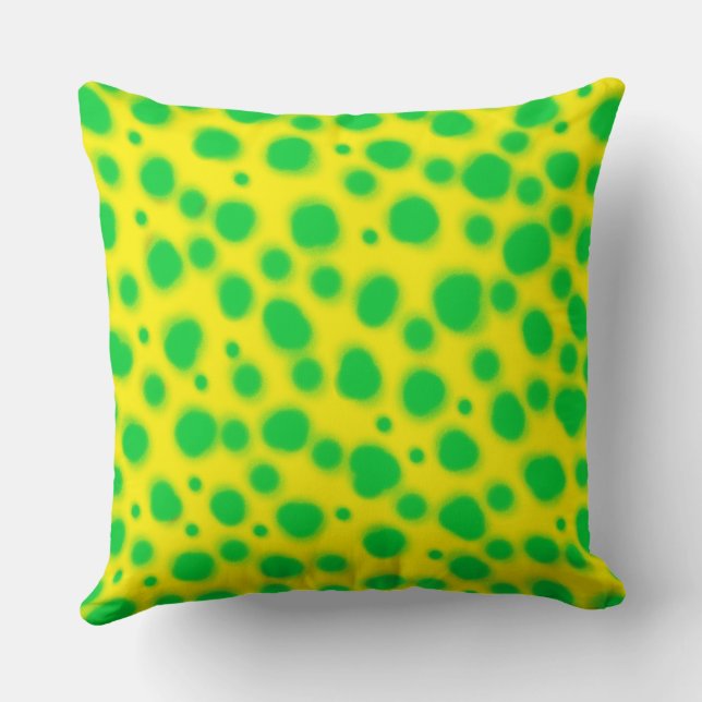 Almofada mancha de impressão em branco verde de pontos dalm (Verso)