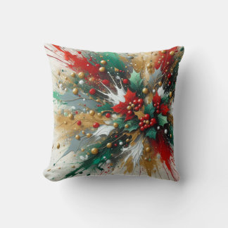 Almofada Mancha de Natal / Folhas de Azevinho