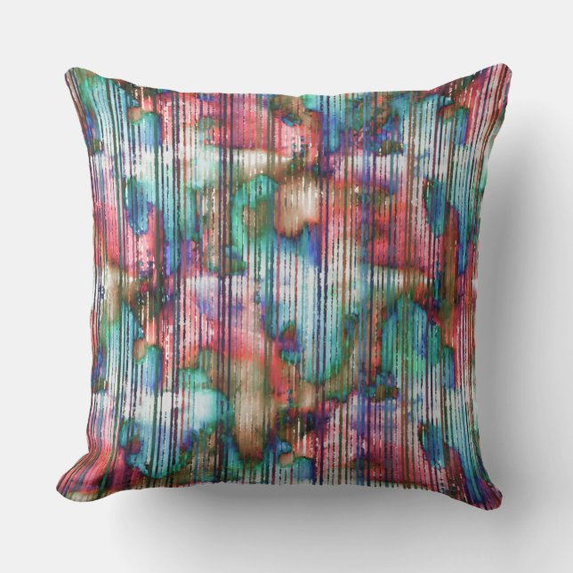 Almofada Manchas coloridas com faixas rasgadas, decape virt (Frente)