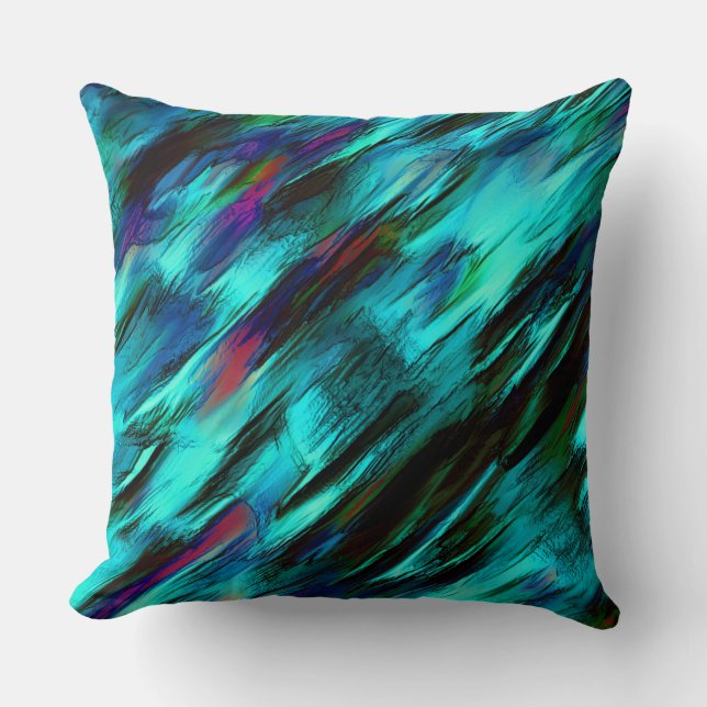 Almofada Manchas de ciano para azul e manchas vermelhas (Frente)