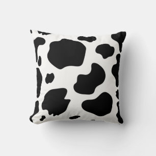 Almofada Manchas de Vaca Moo Impressão Preto e Branco Fazen