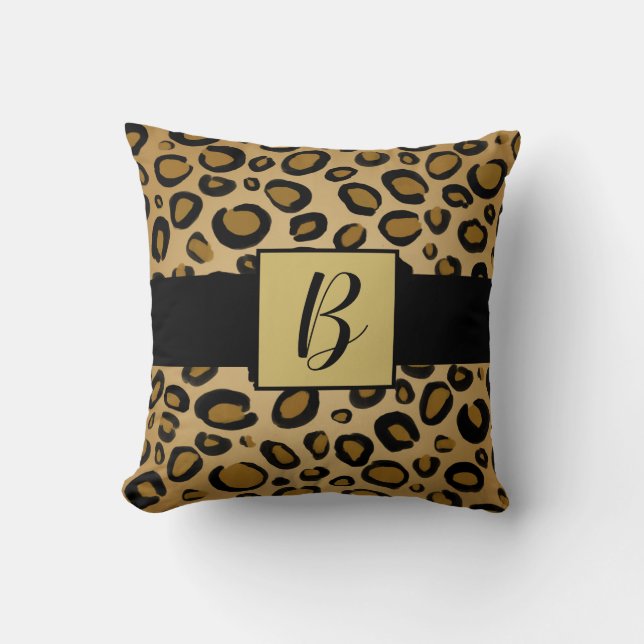 Almofada Manchas Estampadas Leopardo Guepardo Pintadas Bege (Frente)