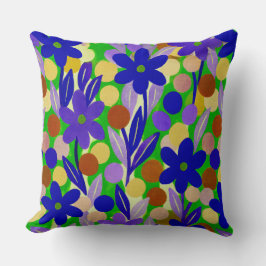 Almofada Manchas Florais em padrão verde kelly