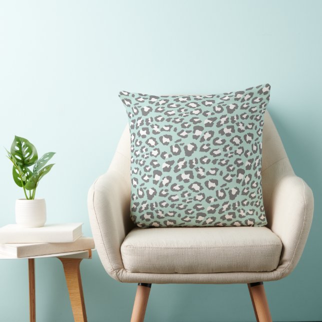 Almofada Manchas-leopardo Cinzas de foca Padrão de Impressã (Cadeira)