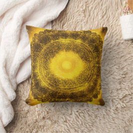 Almofada Mandala Amarelo do Chakra do Plexo Solar