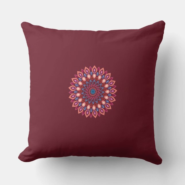 Almofada mandala art Throw Pillow (Frente)