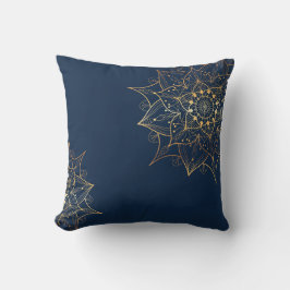 Almofada Mandala Azul e Dourado | Arte Islâmica Inspirada