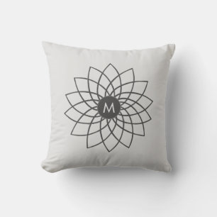 Almofada Mandala Cinza em Cor de Poeira de Prata