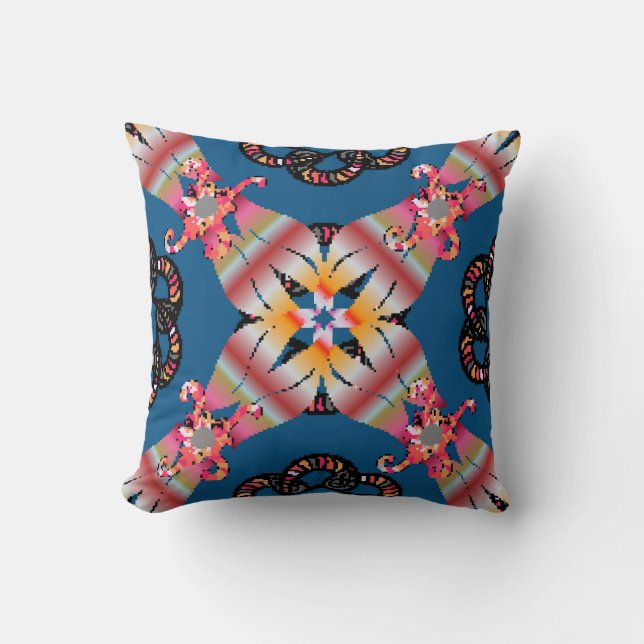 Almofada Mandala colorido sobre fundo amarelo. Convite (Frente)