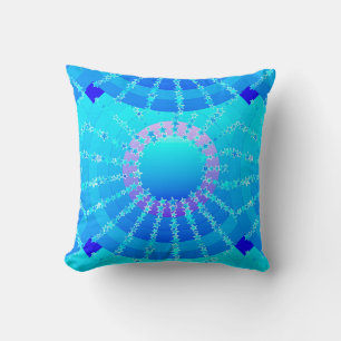 Almofada Mandala com estrelas - gradiente de cebola de turq