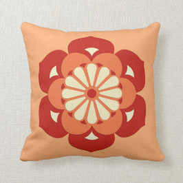 Almofada Mandala da flor de Lotus, laranja Pastel e