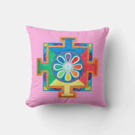 Almofada Mandala de Criação de Aquarela