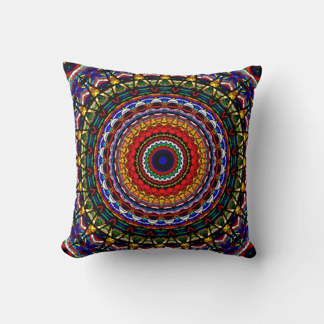 Almofada Mandala de Vidro Colorido (Frente)
