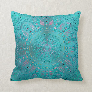 Almofada Mandala do azul de turquesa