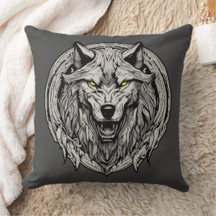Almofada Mandala do Lobo Feroz: Símbolo de Força