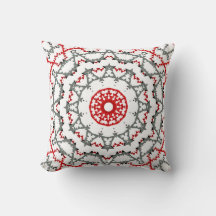 Mandala em branco, vermelho e khaki.