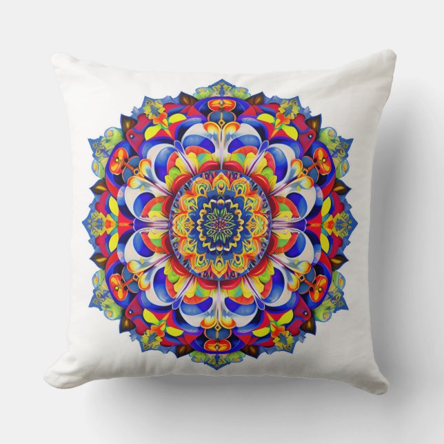 ALMOFADA MANDALA ESPIRITUAL MULTICOLOCADA (Frente)