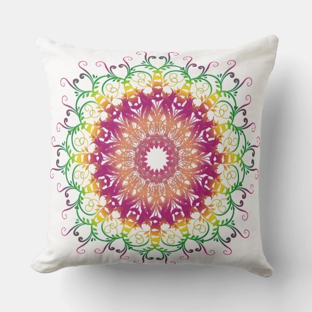 Almofada Mandala. floral étnico (Frente)