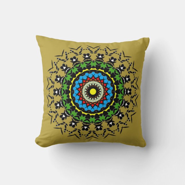 Almofada Mandala Floral Sem Costura (Frente)