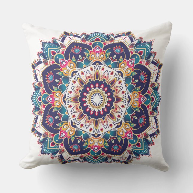 Almofada Mandala géométrique bohème 🌸 pour déco (Frente)