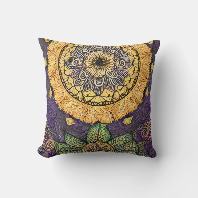 Almofada Mandala Inspirada na Natureza (Frente)