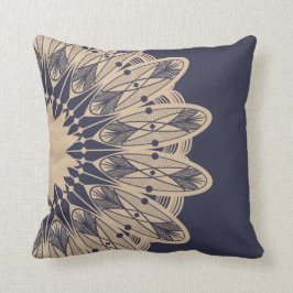 Almofada Mandala intrincada do laço de Tan