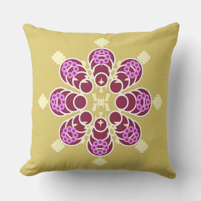 Almofada Mandala - ouro e roxo (Frente)