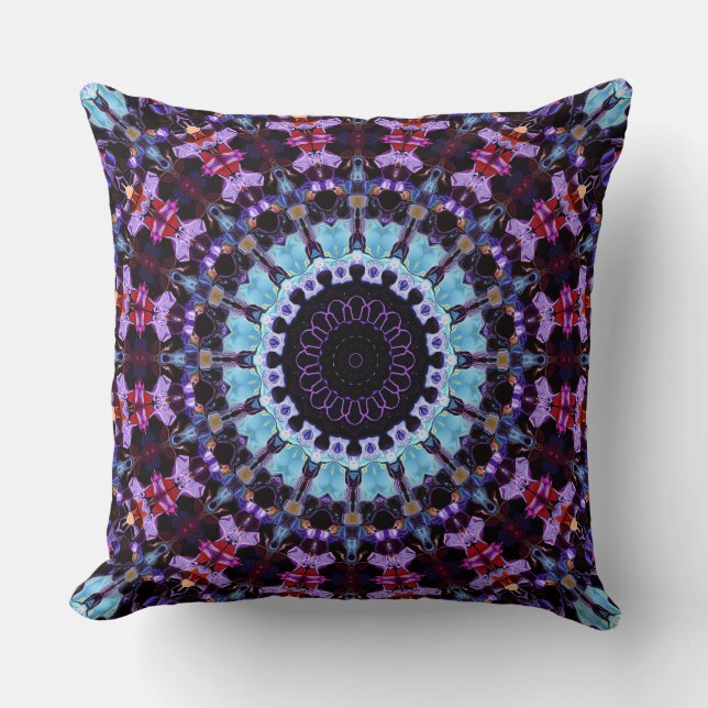 Almofada Mandala Psicodélico Retrô Hippie Boho Tie Dye (Frente)