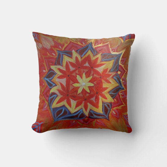 Almofada Mandala Red Floral Cushion (Frente)