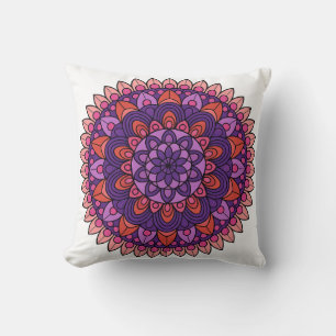 Almofada Mandala roxa e rosa