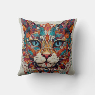Almofada Mandalas Feline Boho Místico